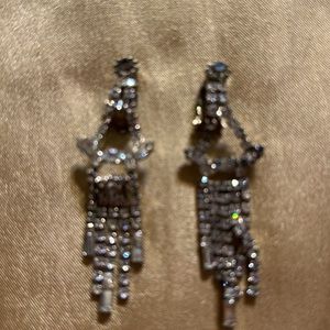VINTAGE RHINESTONE MAROUISE COOL
DROP DANGLE CHANDELIER EARRINGS